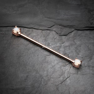 Rose Gold Opalite Edelstein Industrielle Barbell-Weiß