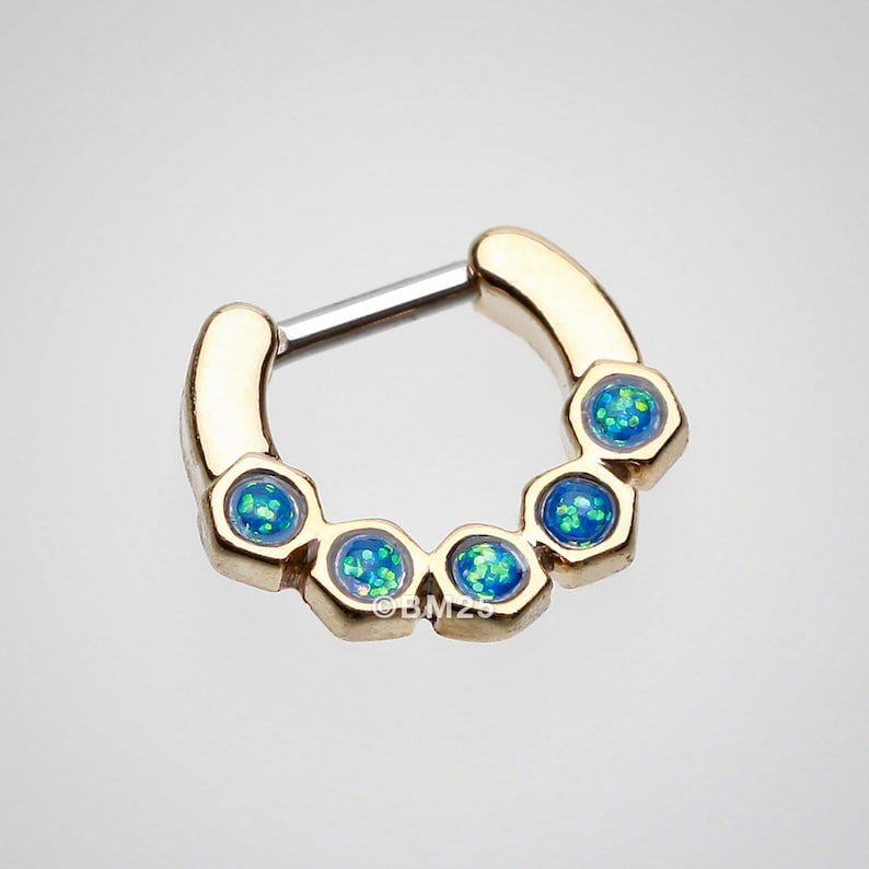 Golden Opal Hexa Gemina Septum Clicker