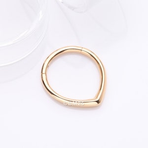 Pure24K Implant Grade Titanium Classic Teardrop Clicker Hoop Ring