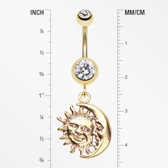 Sun and moon on sale belly button ring