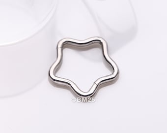 Implant Grade Titanium Star Basic Geometric Clicker Hoop Ring