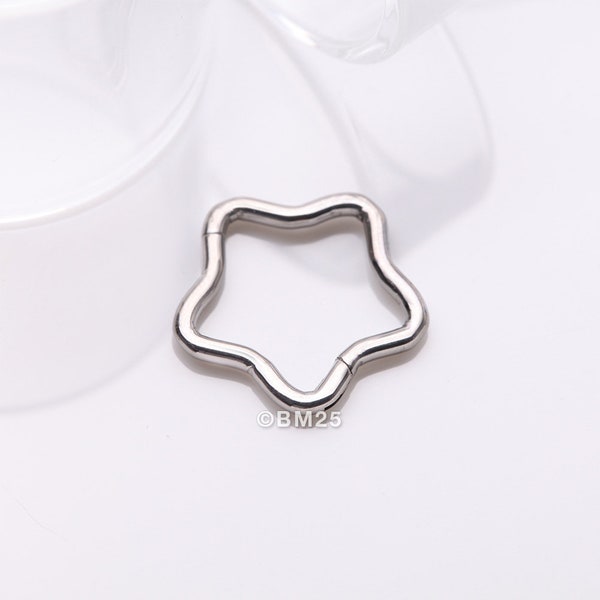 Minimalistischer Titan Stern Basic Geometrische Clicker Hoop Ring