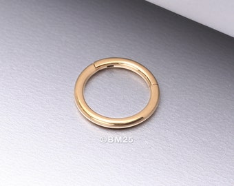 Pure24K Hinged Hinged Hoop Hoop Ring aus Titan, nahtlos, größenverstellbar