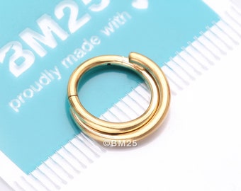 Pure24K Implant Grade Titan Double Crossing Layer Clicker Hoop Ring