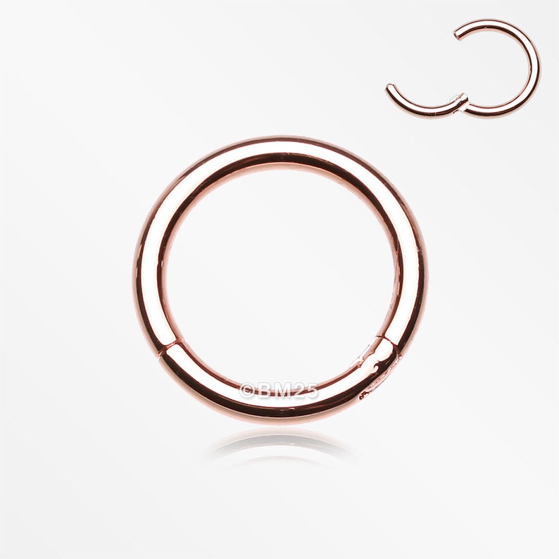 Rose Gold Plated Seamless Hinged Clicker Hoop Ring