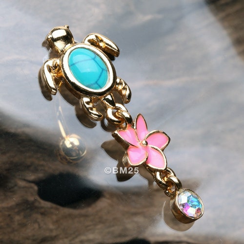 1.6mm 14G - Sold Individually Gold Colored Turtle Sparkle Belly Button Ring 1.6mm 14G - Sold Individually Gold Colored Turtle Sparkle Belly Button Ring
