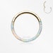 Golden Brilliant Fire Opal Lined Front Facing Seamless Clicker Hoop Ring - White 