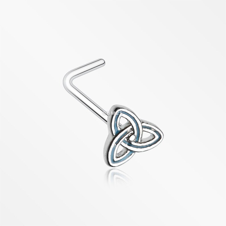 Triquetra Trinity Knot L-Shaped Nose Ring