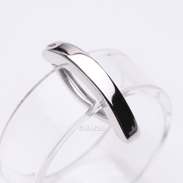 Sterling Silver Minimalist Curved Bar Belly Clicker