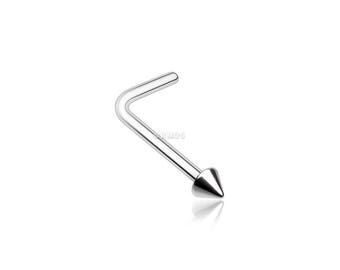 Basic Steel Spike L-Shaped Nose Ring