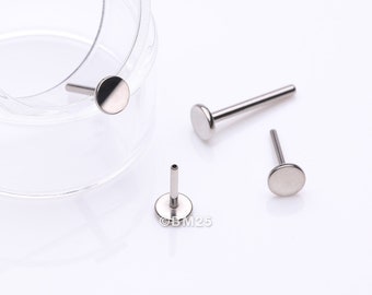 Implant Grade Titanium OneFit™ Threadless 4mm Base Flat Back Stud Labret Bar Part
