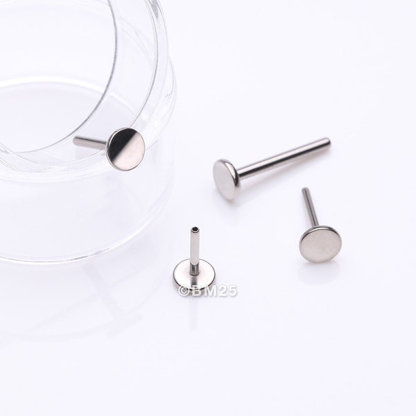 Implant Grade Titanium OneFit™ Threadless 4mm Base Flat Back Stud Labret Bar Part