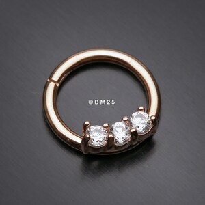 Rose Gold Glistening Sparkle Seamless Clicker Ring-Rose Gold