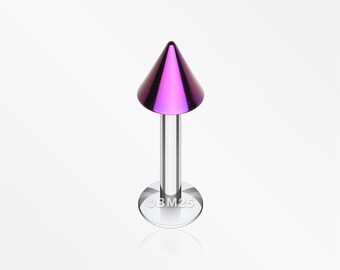 Colorline PVD Spike Top Steel Labret-Purple