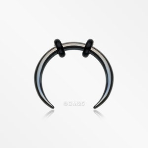 Blackline Basic Steel Pincher Septum Ring-Black