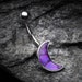 Purple Daze Crescent Moon Belly Button Ring 