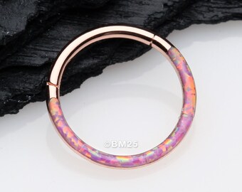 New Surgical Steel Fuchsia Fire Opal Love Hear Wings Daith Nose Septum Clicker New Surgical Steel Fuchsia Fire Opal Love Hear Wings Daith Nose Septum Clicker