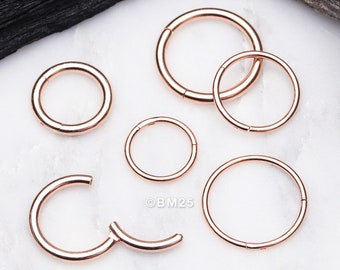 Rose Gold Plated Seamless Hinged Clicker Hoop Ring