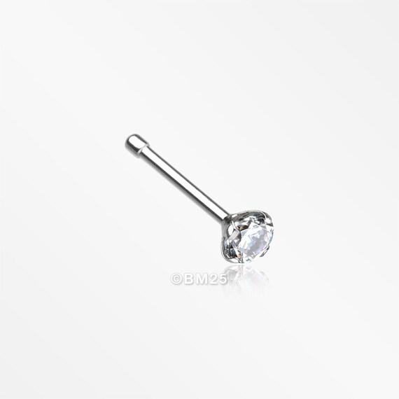 Metal nose ring with clear best sale top