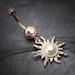 Golden Blazing Sun Belly Button Ring 