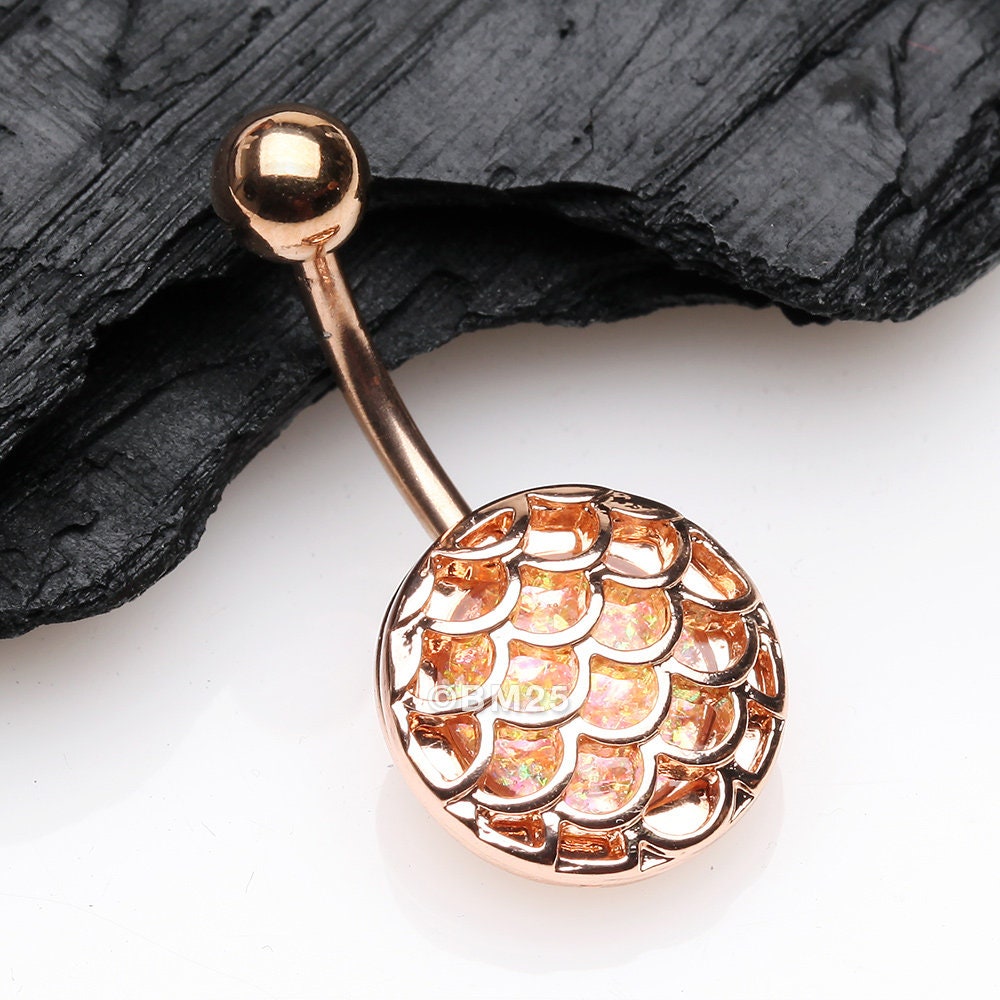 Mermaid rose gold opal ring discount