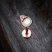 Rose Gold Opalescent Teardrop Top Steel Labret (tragus, helix, cartilage, lip ring) 