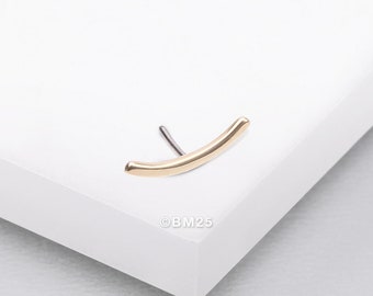 14 Karat Gold OneFit™ Threadless Simple Curved Bar Top Part