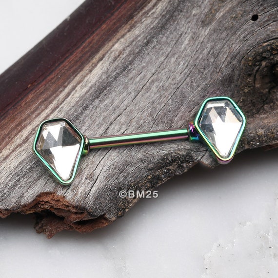 Inspiration Dezigns Pair of Nipple Barbell Ring Angels Wings with Lined CZs Sold by Piece