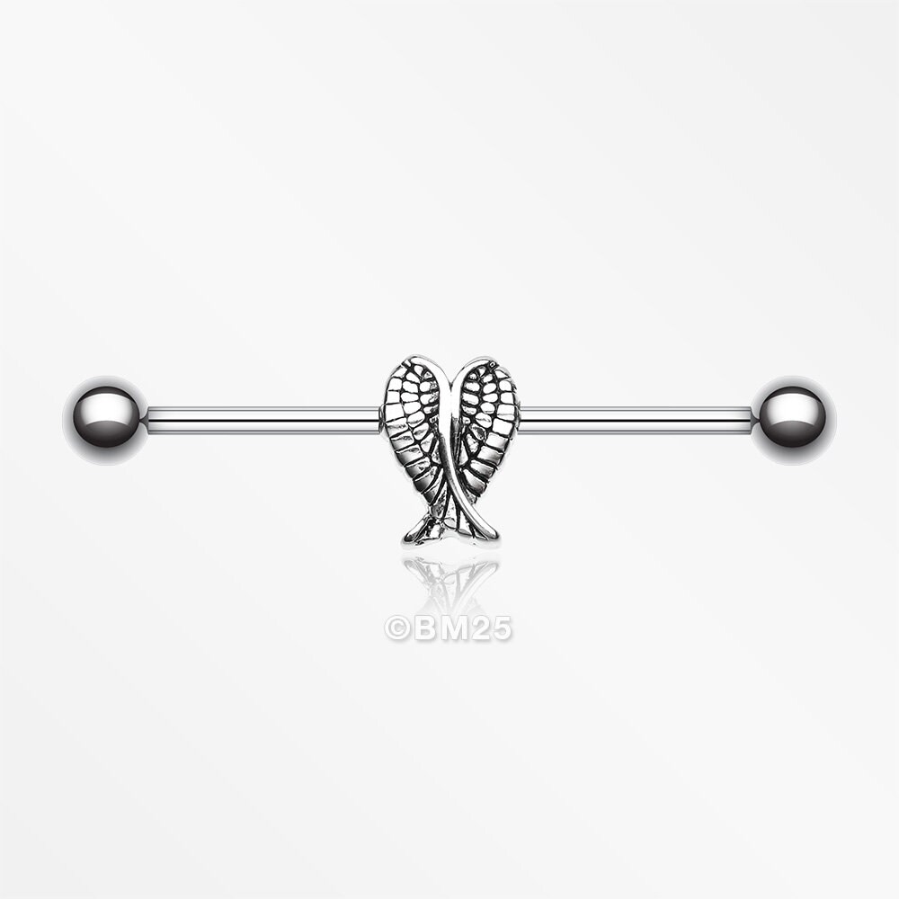 Fallen Angel Wings Industrial Barbell Etsy