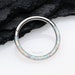 Brilliant Fire Opal Lined Front Facing Seamless Clicker Hoop Ring - White