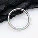 Brilliant Fire Opal Lined Front Facing Seamless Clicker Hoop Ring - White 