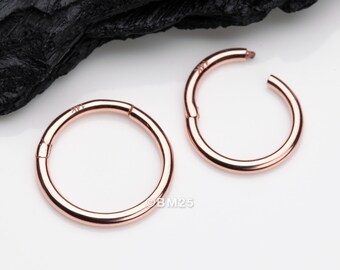 14 Karat Rose Gold Simple Seamless Clicker Ring