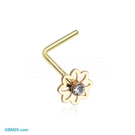 20g 0.8mm clear/aurora Borealis/White Rose Gold Opal Chrysanthemum Flower Ear Stud Earrings