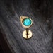 Golden Opalescent Teardrop Top Steel Labret - Teal (tragus, helix, cartilage, lip ring) 