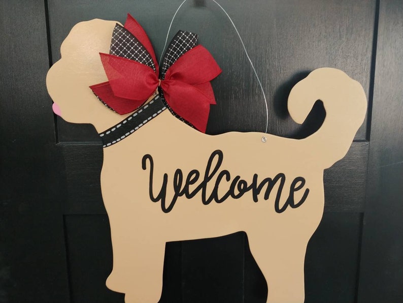 Doodle Dog Door Hanger Labradoodle Door Hanger Golden Doodle Etsy