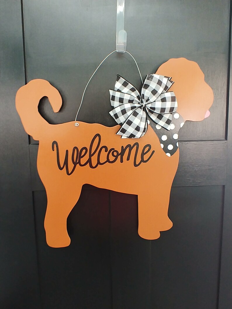 Doodle Dog Door Hanger Labradoodle Door Hanger Golden Doodle Etsy