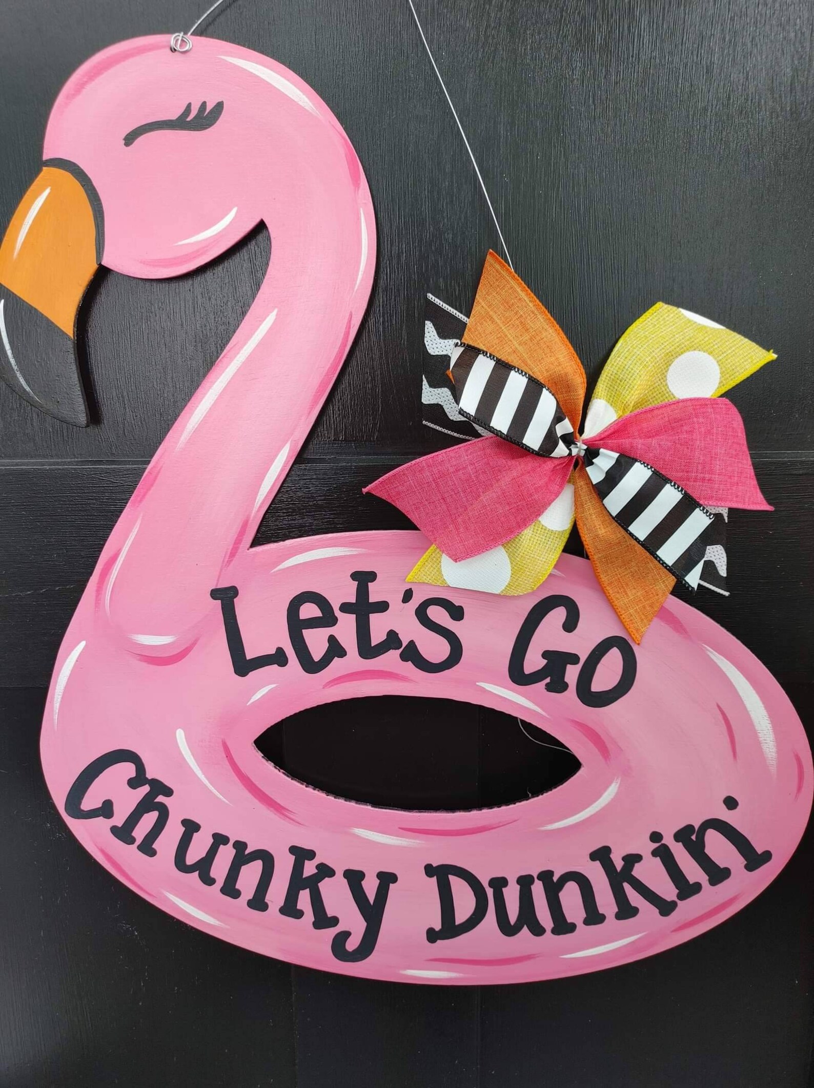 Flamingo Pool Float Door Hanger - Etsy
