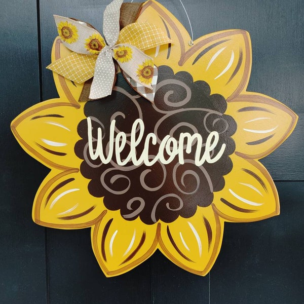 Sunflower Door Hanger Etsy