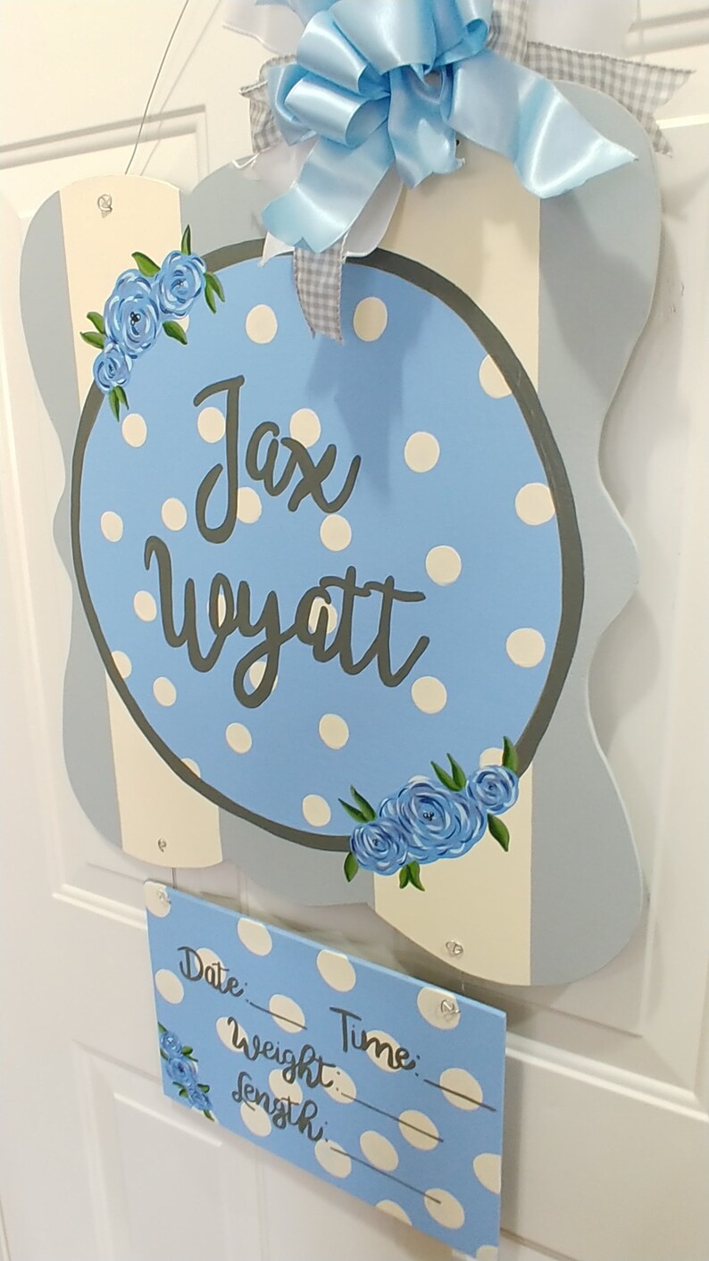 New Baby Boy Hospital Door Hanger Etsy