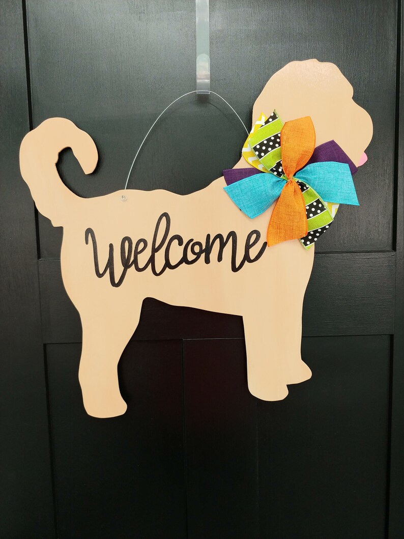 Doodle Dog Door Hanger Labradoodle Door Hanger Golden Doodle Etsy