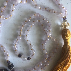 Amethyst Mala. Crown Chakra Mala. Third Eye Chakra Mala. Amethyst Necklace. Mala of Divine Guidance.  Yoga-Inspired Mala. 108 crystal Mala.