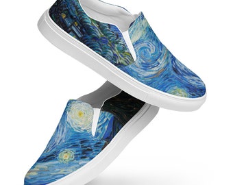 Starry Night by Van Gogh Women’s slip-on canvas shoes