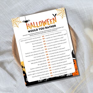 Spel Halloween wil je liever, Spooky Party Game (digitale download)