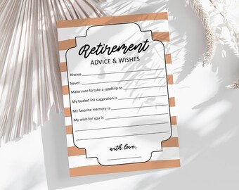Retirement Advice & Wishes Card: Printable Party Keepsake (Digital Download)