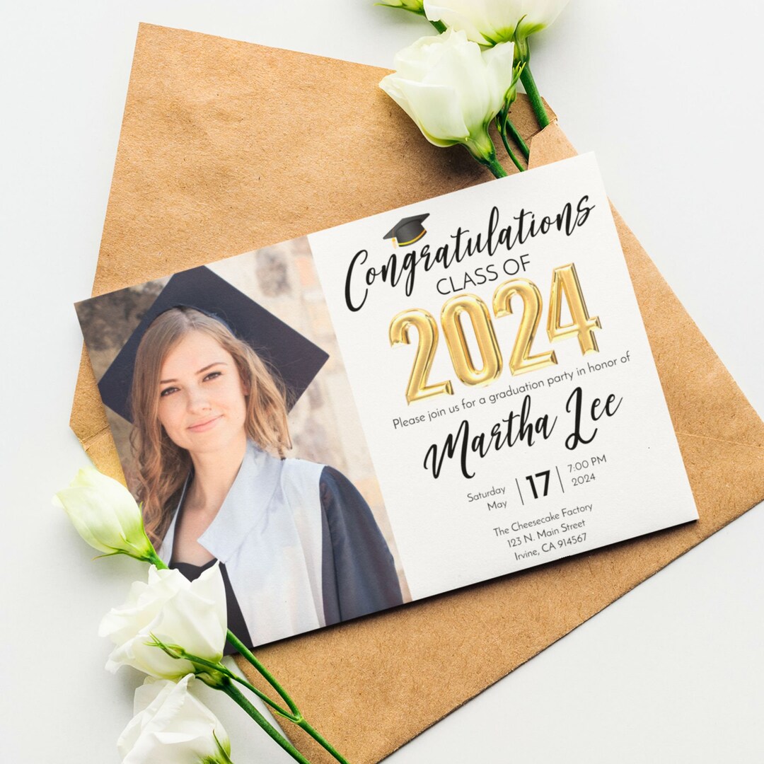 Class of 2024 Graduation Invitation Template, Graduation Invitation