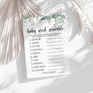 Baby Word Scramble Game – Printable Baby Shower Activity, Fun Gender Neutral Game, Instant Download, Baby Shower Decor, Baby Shower Games