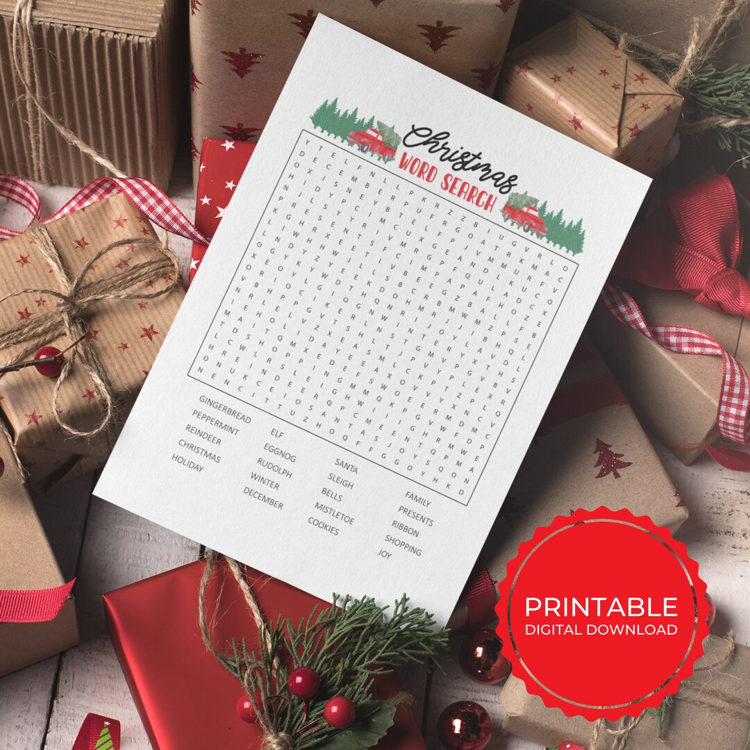 Christmas Word Search Puzzle: Holiday Party Game (digital Download) - Etsy