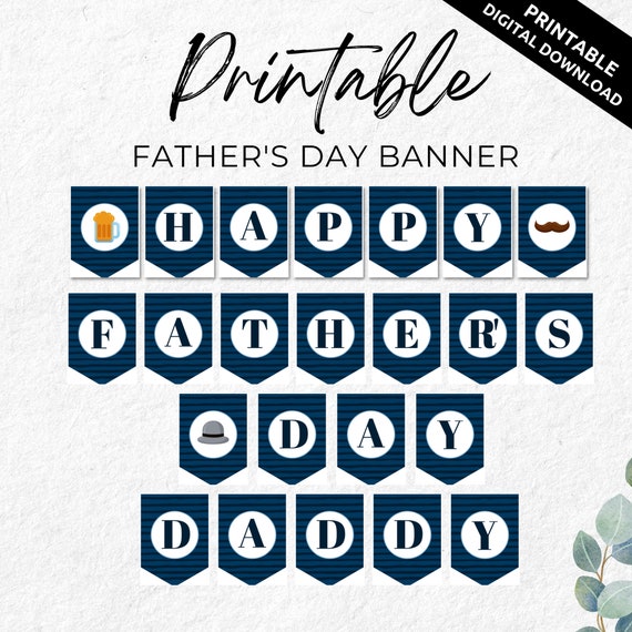 Happy Father's Day Daddy Printable Banner Fathers Day - Etsy