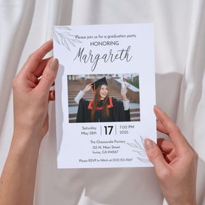 Graduation Party Invitation Template, Editable Digital Invite for Class of 2025, Modern Printable Grad Announcement, Instant Download