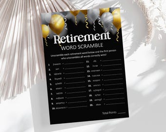 Retirement Word Scramble Game: Printable Party Activity (Digital Download)